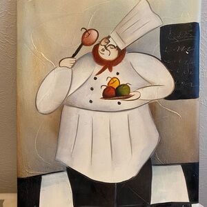 Chef Canvas Art with Fruit